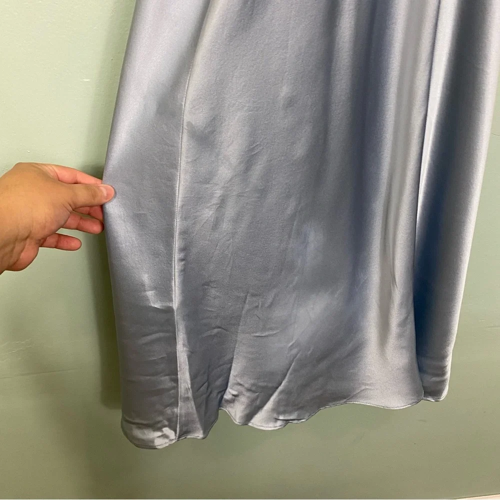 Reformation Casette Sleeveless Silk Midi Dress Cross Back Size 4 Light Blue‎ - Picture 8 of 10